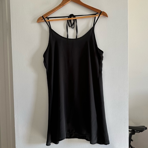 Brandy Melville John Galt Black Sheer Tie Back Slip Mini Dress size Small EUC - Picture 4 of 10